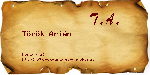 Török Arián névjegykártya
